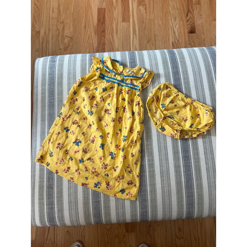 Mini Boden yellow tunic bloomer girl set size 2-3